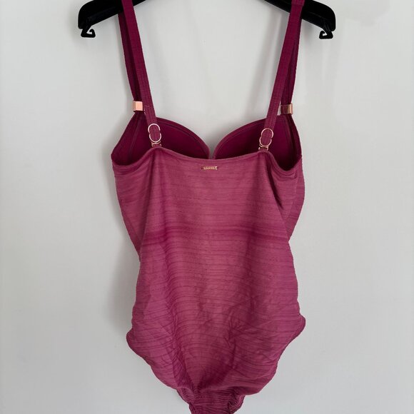 SeaLevel Women Swimsuit Cute Pink Color With Golden Details Size 14 - Picture 2 of 7